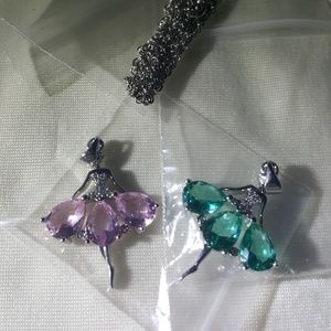 Crystal Ballerina Fairy Fashion Necklace NEW